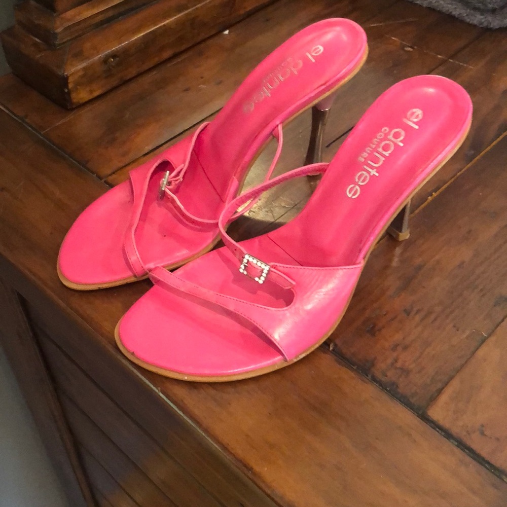 Hot pink diamanté heels